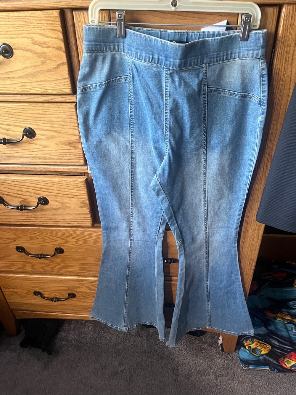 Versona Light Blue Flare Jeans with Panel Seams